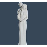 Moline Ceramics Couple Hold You Sculpture In White