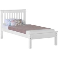 Merlin Wooden Low Foot End Single Bed In White