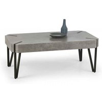 Monroe Stone Effect Coffee Table with Black Metal Legs