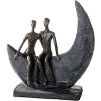 Moon Poly Design Sculpture In Burnished Bronze And Grey