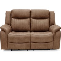 Morlix Fabric Electric Recliner 2 Seater Sofa in Tan
