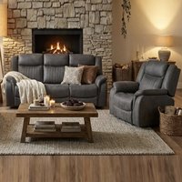 Morlix Fabric Electric Recliner 3+1+1 Seater Sofa Set in Grey