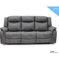 Morlix Fabric Electric Recliner 3 Seater Sofa with Console in Grey
