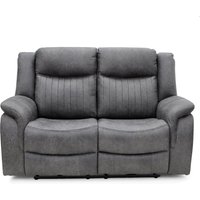 Morlix Fabric Manual Recliner 2 Seater Sofa in Grey