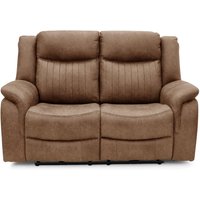 Morlix Fabric Manual Recliner 2 Seater Sofa in Tan