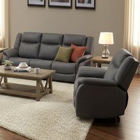 Morlix Fabric Manual Recliner 3+1+1 Seater Sofa Set in Grey