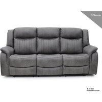 Morlix Fabric Manual Recliner 3 Seater Sofa with Console in Grey