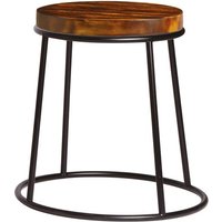 Mortan Industrial Raw Metal Low Stool With Rustic Aged Seat