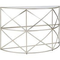 Muscida Clear Glass Top Console Table With Silver Metal Frame