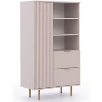 Naples Wooden Highboard With 1 Door 2 Drawers In Cashmere