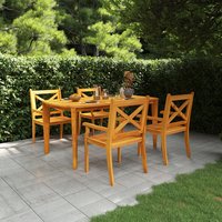 Narvon Small Wooden 5 Piece Garden Dining Set In Natural