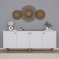 Natura Wooden Cosole Table in White and Oak