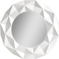 Necro Round High Gloss Wall Bedroom Mirror In White Frame