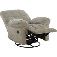 Nelson Glider Swivel Fabric Recliner Chair In Latte