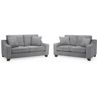 Nepean Fabric 3+2 Seater Sofa Set In Slate