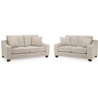 Nepean Fabric 3+2 Seater Sofa Set In Stone