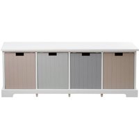 Kornephoros Wooden Hallway Bench With 4 Drawers In White
