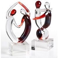 Newark Glass Samba Sculpture In Clear And Red
