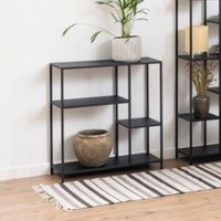 Newberry Metal Bookcase With 3 Shelves In Matt Black