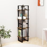 Product photograph of Newell Pine Wood 4-tier Bookshelf In Brown from Furniture in Fashion