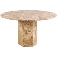 Newry Marble Stone Round Dining Table In Brown