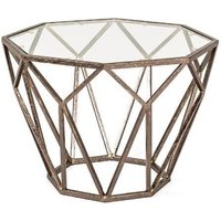 Nicole Glass Side Table Octagonal With Antique Bronze Frame