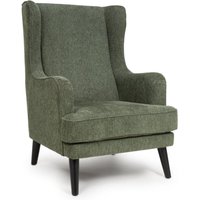 Nirevo Fabric Accent Chair with Black Legs in Green