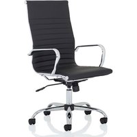 Nola Leather High Back Executive Office Chair In Black