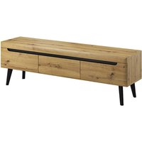 Newry Wooden TV Stand With 3 Drawers In Artisan Oak