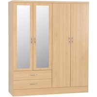 Mack Wooden Wardrobe With 4 Doors 2 Drawers In Sonoma Oak
