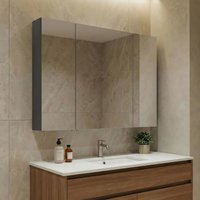 Nuvola 970mm Wooden Wall Mounted Bathroom Mirror Cabinet in Anthracite