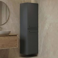 Nuvola Tall Wooden Wall Mounted Bathroom Cabinet with 2 Doors in Anthracite