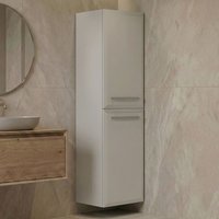 Nuvola Tall Wooden Wall Mounted Bathroom Cabinet with 2 Doors in Cashmere