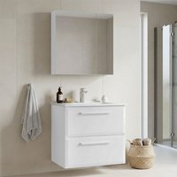 Nuvola Wooden Wall Mounted Bathroom Furniture Set in White