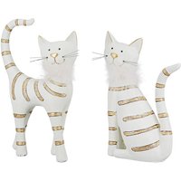 Ocala Polyresin Cat Smile Sculpture Large In White