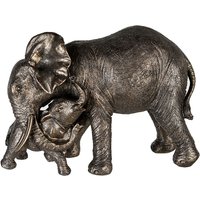 Ocala Polyresin Elephant Zambezi With Baby Sculpture In Grey