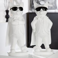 Ocala Polyresin Set Of 2 Hero Cats Sculpture In White