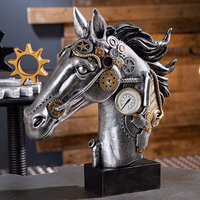 Ocala Polyresin Steampunk Horse Sculpture In Silver