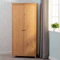 Ocala Wooden Wardrobe With 2 Doors In Antique Pine