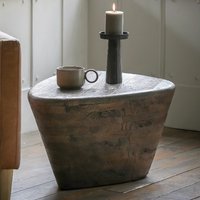Ocean Wooden Side Table In Dark Brown
