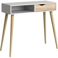 Oklo Wooden Console Table With 1 Drawer In White And Oak