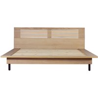 Okonma Wooden King Size Bed With Metal Legs In Oak