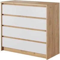 Olbia Wooden Chest Of 4 Drawers In Golden Oak And White