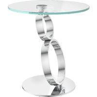 Oldham Glass Side Table With Stainless Steel Base