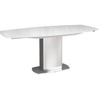 Oliver Glass Extending Dining Table With Steel Base In White