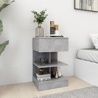 Oluina Wooden Bedside Cabinet With 1 Drawer In Concrete Effect