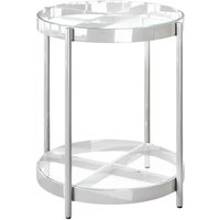 Omaha Clear Glass Side Table With Stainless Steel Frame