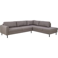 Onalaska Fabric Corner Sofa In Light Grey Brown
