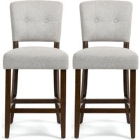 Ontario Beige Fabric Bar Chairs In Pair
