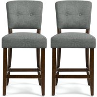 Ontario Grey Fabric Bar Chairs In Pair